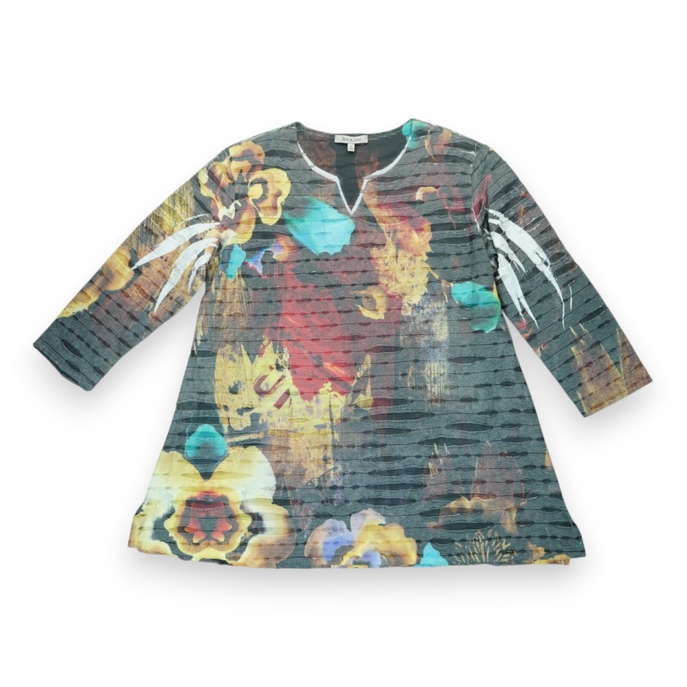 Jess & Jane Textured Abstract Women's Top/Tunic DK1-000 Large